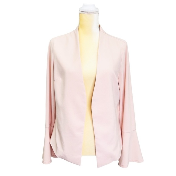 Adrianna Pappel Women’s Jacket Pink Size Small Open-Front Bell Sleeves Suit New - Picture 3 of 9